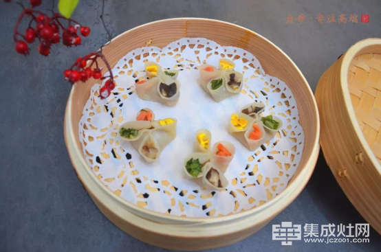 用金帝集成灶做一款颜值与美味并存的美食——四喜蒸饺209